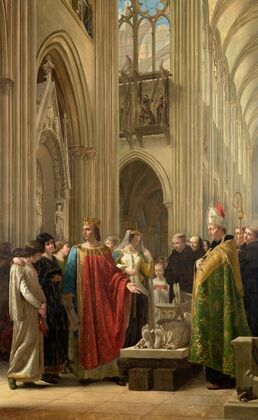 Saint Louis faisant rétablir les tombeaux des rois, ses prédécesseurs, dans le chœur de l’église de Saint-Denis, vers 1231 — size preview