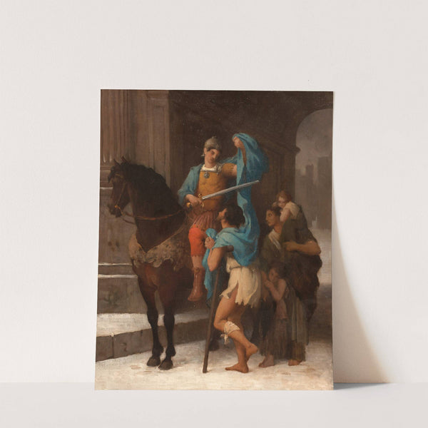 Saint Martin partageant son manteau avec un mendiant (1870) by Ernest-Barthélémy Michel