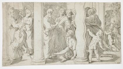 Saint Peter and Saint John Healing the Lame Man at the Beautiful Gate (circa 1527-1530)