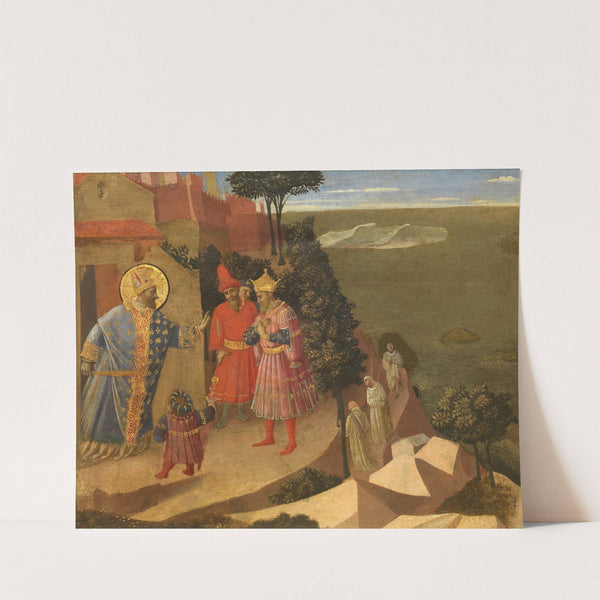 Saint Romuald Refuses Emperor Otto III Admission to the Church (1435) by Fra Angelico