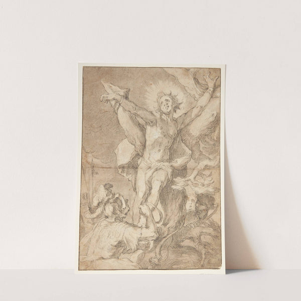 Saint Sebastian is tied to a tree by a Roman soldier by Abraham Bloemaert