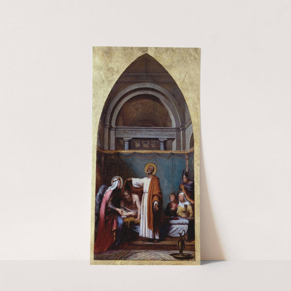 Saint Séverin, abbé d'Agaune, guérit le roi Clovis by Sébastien Melchior Cornu