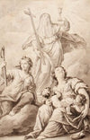 Saint Theresa, a second female saint and Charity (possibly preliminary study for an altarpiece)