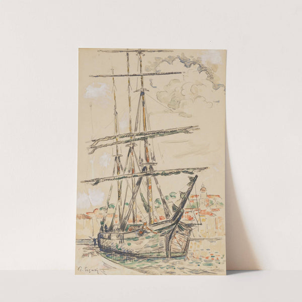 Saint-Tropez, Trois-mâts à quai (1920) by Paul Signac