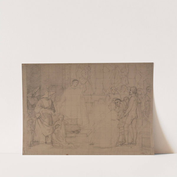 Saint Vincent désignant à des gens de la haute société des enfants abandonnés by Jules Richomme