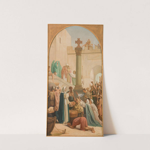 Sainte Geneviève distribuant le pain aux pauvres pendant le siège de Paris by Louis Charles Timbal