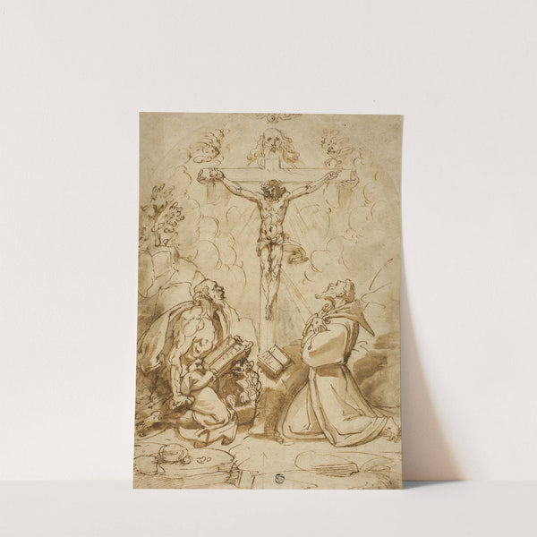 Saints Jerome and Francis of Assisi Adoring the Trinity (c. 1570) by Bartolomeo Passarotti