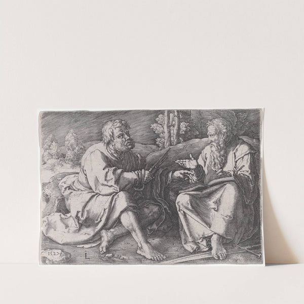 Saints Peter and Paul Seated in a Landscape by Lucas Van Leyden