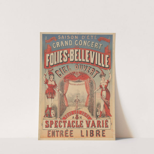 Saison d’été. Grand concert des Folies-Belleville… Ciel ouvert (1880) by Imp. Charles Lévy