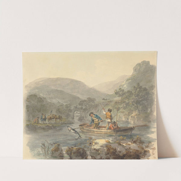 Salmon Spearing by Julius Caesar Ibbetson