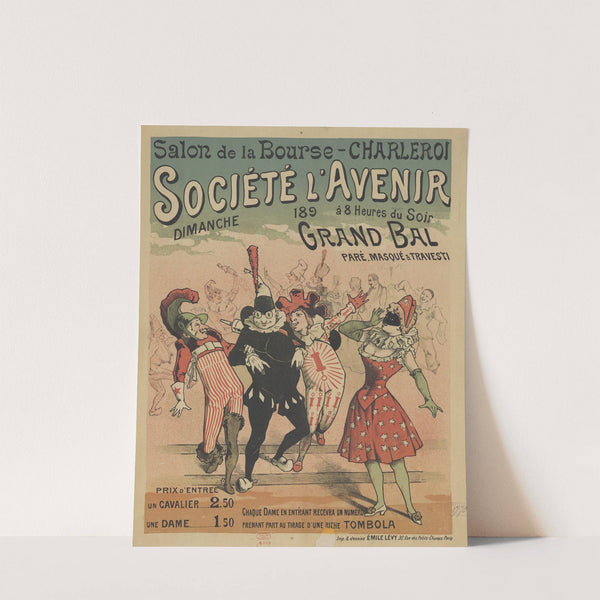 Salon de la Bourse-Charleroi, Société l’Avenir. Grand Bal (1886) by Imp. Emile Lévy
