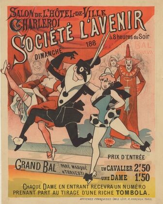 Salon de l’Hôtel de ville, Charleroi. Société l’Avenir, Grand bal (1888)