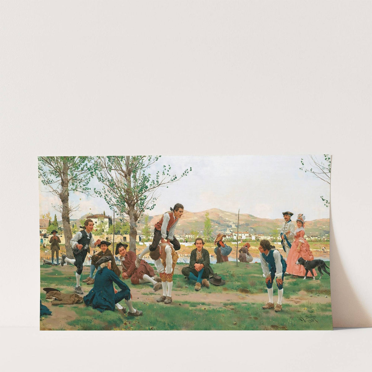 Saltarello Cavallucio (A Game Of Leapfrog) (1887) by Raffaello Sorbi