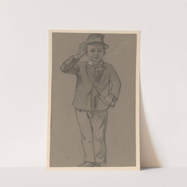 Salueerend jongetje by August Allebé