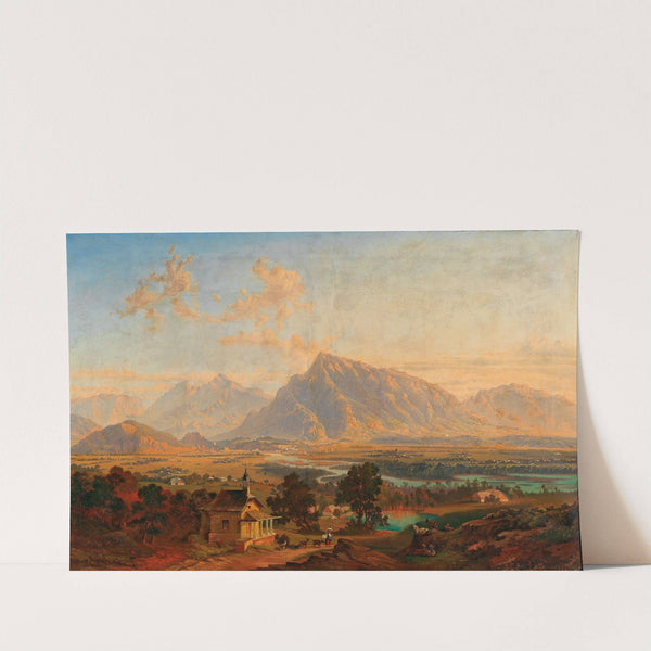Salzburg mit dem Untersberg in der Ferne by Emil Theodor Richter