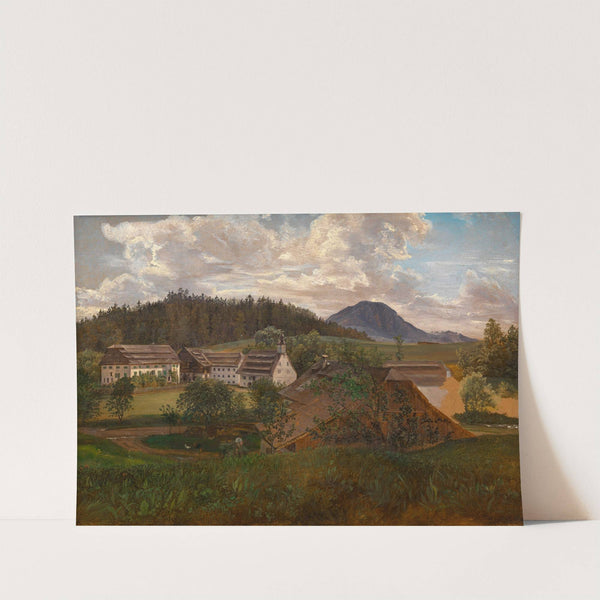 Salzburgische Landschaft mit Gutshof by Friedrich Loos