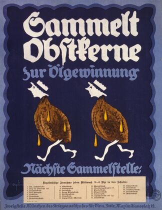 Sammelt Obstkerne zur Ölgewinnung; nächste Sammelstelle
