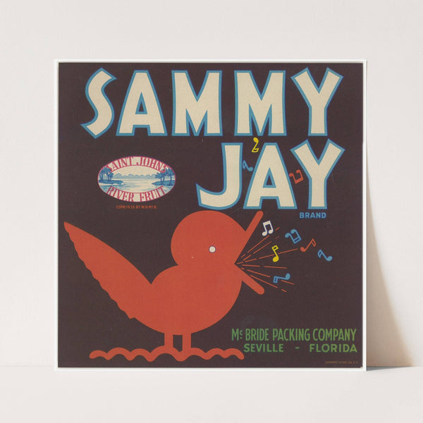 Sammy Jay Brand Citrus Label (1930-1950)