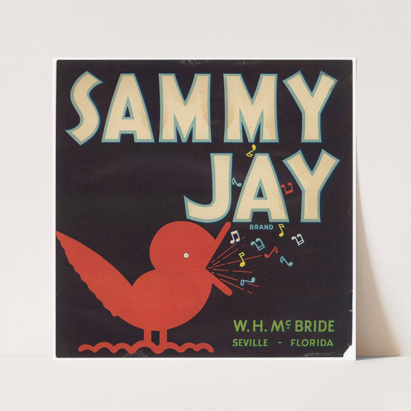 Sammy Jay Brand Citrus Label (1930s)