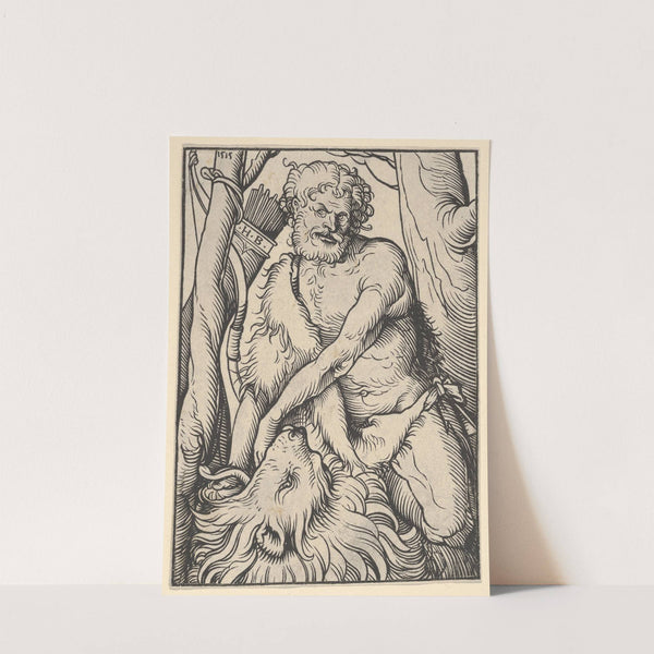Samson Killing the Lion (1515) by Hans Burgkmair The Elder