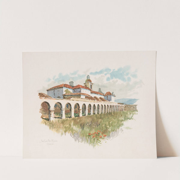 San Luis Rey Mission, No. 2, Oceanside (1895) by Louis Kinney Harlow