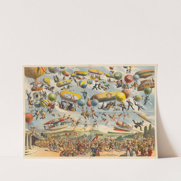 Sanatoir aérien du docteur Farceur, bureau volant de mariage, police aérienne (objets volants de fantaisie) (1890) by G. Rodeck