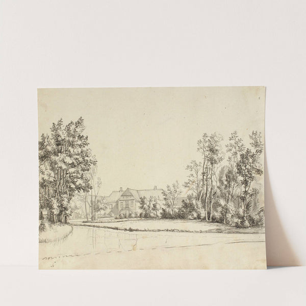 Sanderumgaard set fra haven by Christoffer Wilhelm Eckersberg