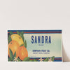 Sandra Brand Fruit Label (1930-1950)