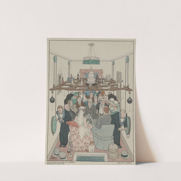 Sane Economy of Space at a Wedding Reception in a Small Flat by William Heath Robinson