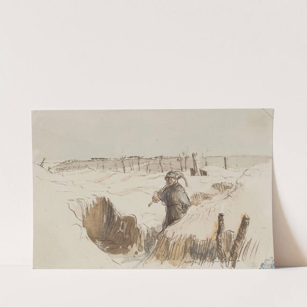 Sans titre (Poilu marchant dans une tranchée) by Georges Hugo