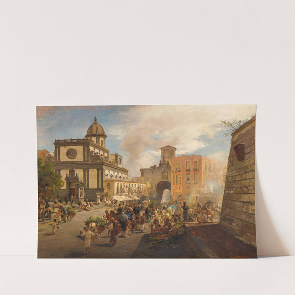 Santa Caterina a Formiello und Porta Capuana in Neapel by Oswald Achenbach