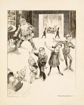 Santa Claus is rejected by a group of young children. (1906) — size preview