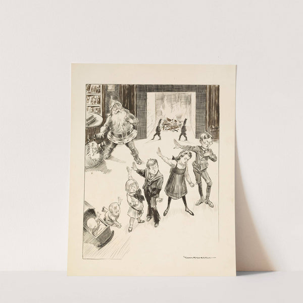 Santa Claus is rejected by a group of young children. (1906) by William Henry Walker
