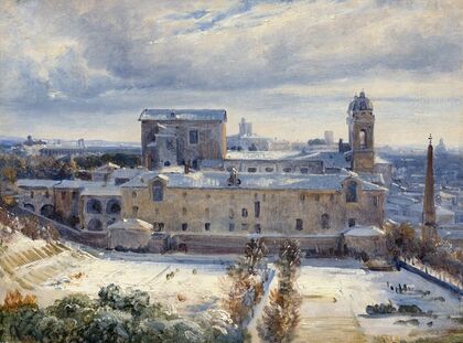 Santa Trinità dei Monti in the Snow