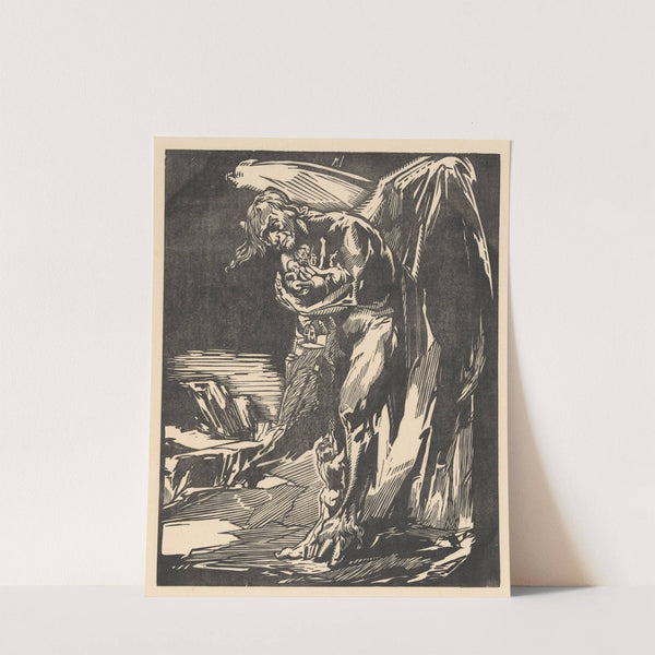 Satan met figuren in zijn armen by Johannes Josephus Aarts