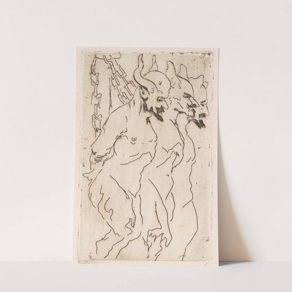 Satires. A caricature of Malczewski, Wyczółkowski and Axentowicz based on a drawing by Jacek Malczewski by Jacek Malczewski