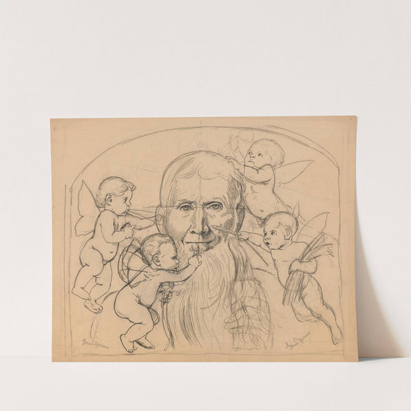 Saturn surrounded by putti (1890 - 1900) by Hans Thoma