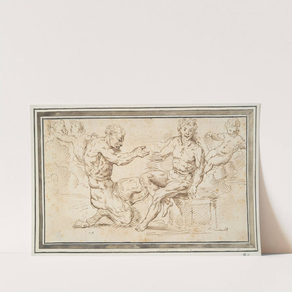 Satyr and Young Man Seated with Putti by Anonymous