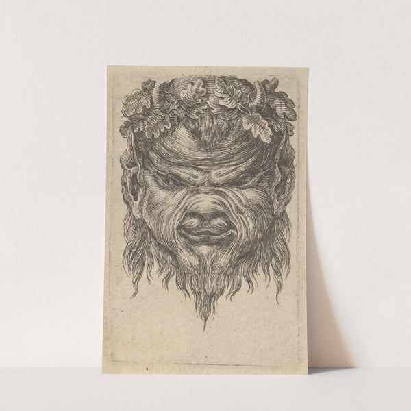Satyr Mask with an Indented Snout and a Wreath of Oak Leaves (1635–1645) by François Chauveau