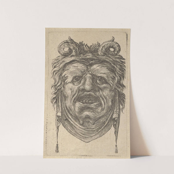 Satyr Mask with Curled Horns, Leafy Eyebrows and a Cloth Hanging Beneath the Chin (1635–1645) by François Chauveau