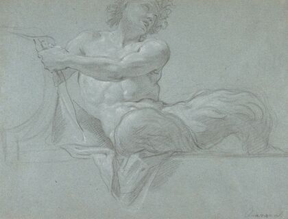 Satyr Reclining on a Ledge, Facing Right