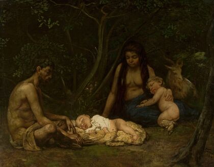 Satyr’s family (bringing up of Zeus)