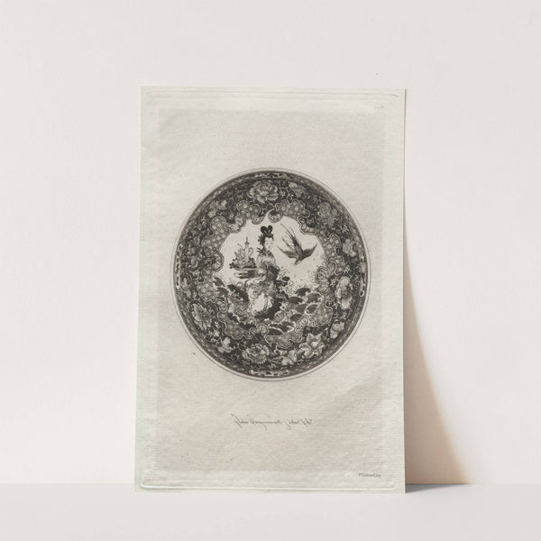 Saucer with Rich Enameled Ground and Medallion Representing the Goddess Kounin (c. 1877) by Jules-Ferdinand Jacquemart