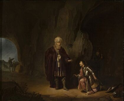 Saul and David in the cave of En-Gedi