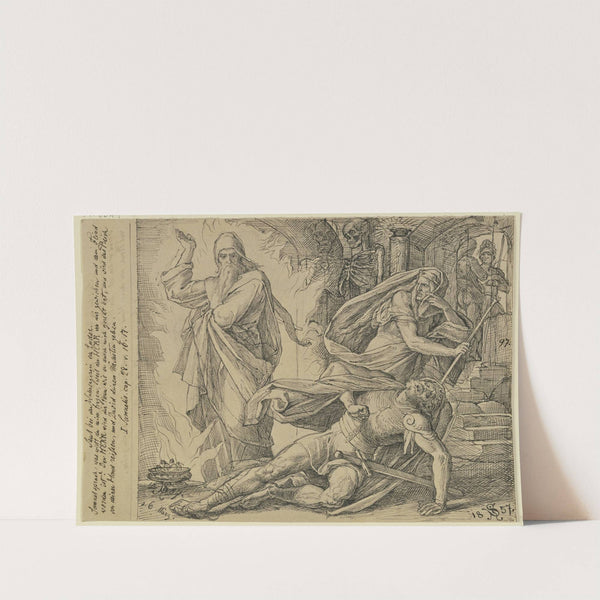 Saul bei der Wahrsagerin von Endor by Julius Schnorr Von Carolsfeld