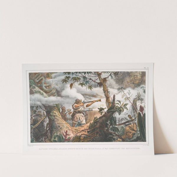 Sauvages civilisés, soldats indiens de Mugi das Cruzas (Province de St. Paul) combattant des Botocoudos by Jean Baptiste Debret