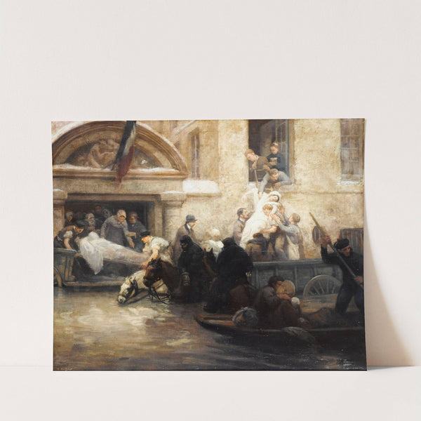 Sauvetage des malades de l'hôpital de la charité, durant l'inondation de 1910 by A. Boulanger