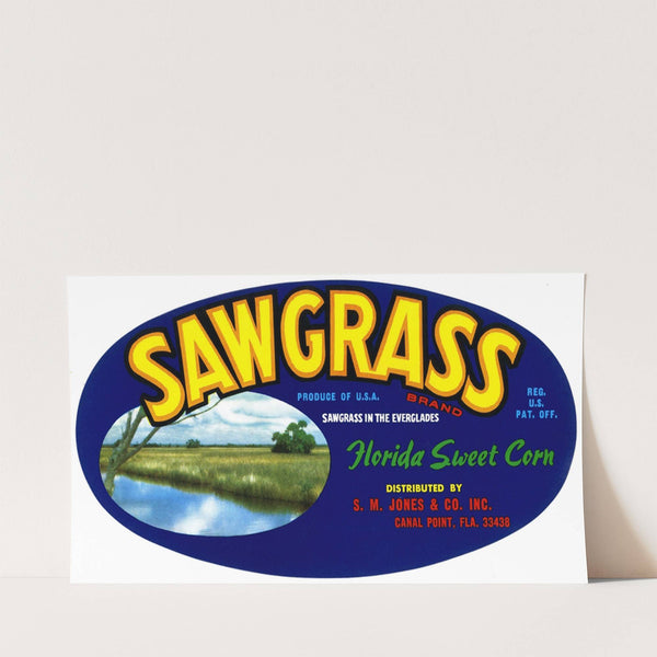 Sawgrass Brand Florida Sweet Corn Label (1930-1950)