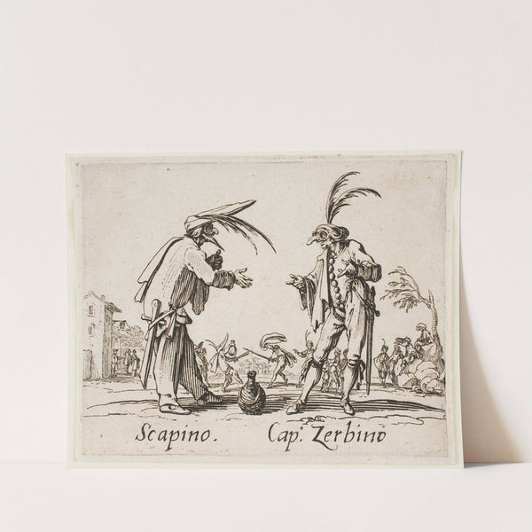 Scapino and Cap. Zerbino (1631) by Jacques Callot