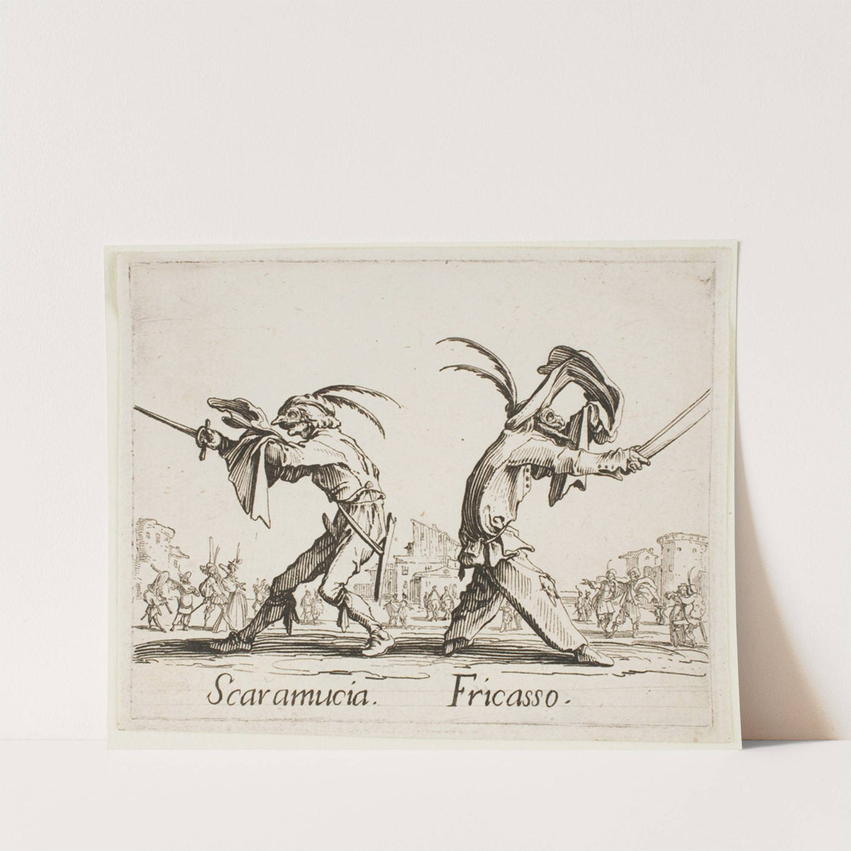 Scaramucia and Fricasso (1631) by Jacques Callot